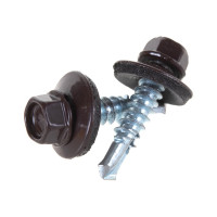 Кровельный саморез Качественный КРЕПЕЖ коричневый RAL 8017, 5.5х25 мм, 70 шт 0300125 КЧ