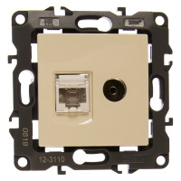 Комбинированная розетка ЭРА 12-3110-02 RJ45 TV, IP20, 12, слоновая кость Б0027442