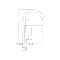 Смеситель для кухонной мойки Haiba латунь, поворотный, с высоким изливом, хром HB70074 026-5830