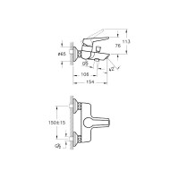 Смеситель для ванны и душа VITRA Solid S A42444EXP