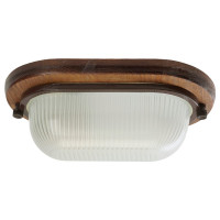 Светильник для бани и сауны FERON НБО 04-60-021 220V 60Вт Е27 IP54 дерево, орех, овал 11575