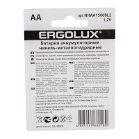 Аккумулятор Ergolux NHAA1500BL2 1.2В, AA-1500mAh, Ni-Mh, BL-2 12975