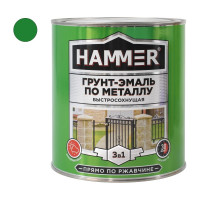 Грунт-эмаль по металлу HAMMER 3в1 б/с зеленая 2,7 кг ЭК000125864