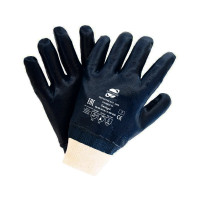 Трикотажные перчатки Arcticus х/б, с нитриловым 3-х слойным полным покрытием, р.10, 12 пар 4420-1012