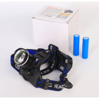 Налобный аккумуляторный фонарь Ultraflash LED5337 (3,7В, черный, 1LED, 5 Вт, фокус, 2 аккумулятора 3 режима, USB, бокс са) 15016