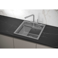 Кухонная мойка из кварца GRANULA KS-5002 АЛЮМИНИУМ