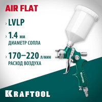 Пневматический краскопульт c верхним бачком KRAFTOOL AirFlat LVLP 06524-1.4