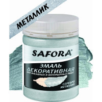 Декоративная акриловая эмаль SAFORA серебро металлизированная 250 г ЭМ100/1М