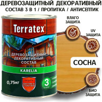 Деревозащитный декоративный состав ТЕРРАТЕКС сосна, 0.75 кг, 1 л ЭК000136995