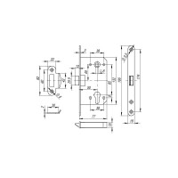 Корпус врезного замка c защёлкой FUARO PLASTP85C-50 (P85C-50) SSC сатинированный хром 45445