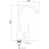 Смеситель для кухни РМС с высоким изливом, из высокопрочного пластика PL5CH-017F