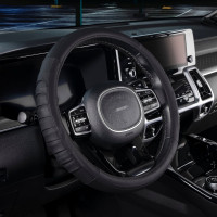 Оплетка SKYWAY Real-5 М, черная, натуральная кожа S01108008