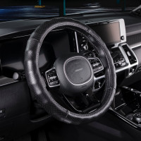 Оплетка SKYWAY Real-4 М, черная, натуральная кожа S01108007