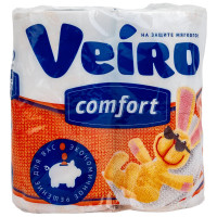 Туалетная бумага VEIRO Comfort 2-х слойная ОРАНЖЕВАЯ, 4 шт 43653 5С24 Comfort