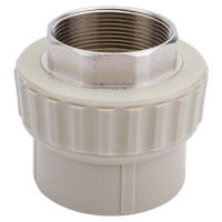 Муфта комбинированная под ключ с внутренней резьбой VALFEX PP-R серая, 63 мм х2" 10134063Г 127-0367