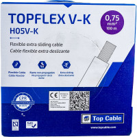 Монтажный гибкий провод 1Х0,75 серый TOPFLEX H05V-K ПВ3 131G000SR100(100м)