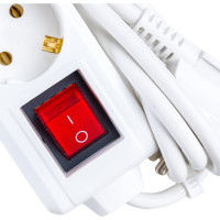 Удлинитель IEK CLASSIC У06К-выключатель, 6 мест, 2Р+PЕ, 3 метра, 3х1мм2, 16А/250 WYP10-16-06-03-ZK-N