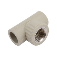 Тройник VALFEX PP-R серый комбинированный  Дн 25х3/4 ВР 10127025Г 127-1095