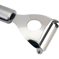 Овощечистка из нержавеющей стали с горизонтальным лезвием Mallony NIMBUS, 17,5*5,5 см, овал ручка/подвес 007420