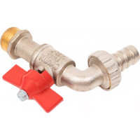 Шаровой кран ITAP GAR сливной с латунным штуцером, рукоятка-бабочка 1/2" /15/120/ 168/1/2 1680012