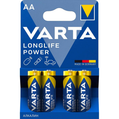 Батарейка Varta LONGLIFE POWER (HIGH ENERGY) LR6 AA BL4 Alkaline 1.5V (4906) 4906121414 RPL00182