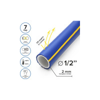 Резиновый шланг POLYAGRO Premium Silver ТЭП, 1/2", 25 м, армированный, трёхслойный, морозостойкий 7559225
