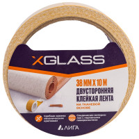 Клейкая лента XGLASS двухсторонняя, ткань, 38x10 160378