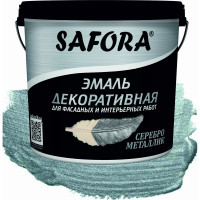 Декоративная акриловая эмаль SAFORA серебро металлизированная 800 г ЭМ100/2М