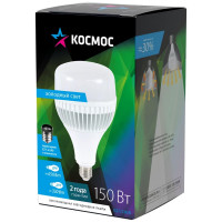 Светодиодная лампа КОСМОС HWLED 150W 220V E27 6500K переходник в комплекте на Е40, KHWLED150WE2765