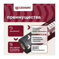 Геотекстиль 150 г/м2, 1.6х50 м, 80 м2 Izoway 19201