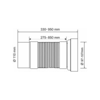 Гофра для унитаза McAlpine 1м, с глад. окончанием MRWC-F33P