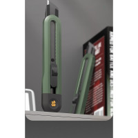 Технический нож DELI home series green ht4018l сегментированное черное лезвие 18 мм, эксклюзивный дизайн, soft touch 112888