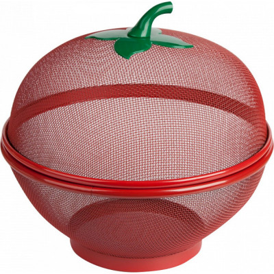 Корзинка для фруктов с крышкой Умничка D=25.5см красная TH-1402-1