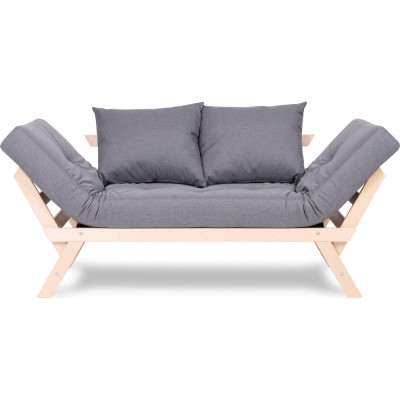 Dr. Bronz Кушетка Wood Melody Натуральное дерево, Темно-серый матрас с подушками, 200x70x61 SI0301031