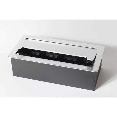 Настольный люк SPL на 4 поста 45x45, металл, серебро, IP20 300012