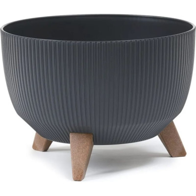 LAMELA Sp.z o. 956 Кашпо ROMA ECO recycled Jumper на ножках d24см h19см 5,1л антрацит 065071