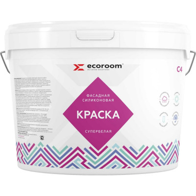 Силиконовая краска для фасадных работ ECOROOM Е-Кр-3681/14