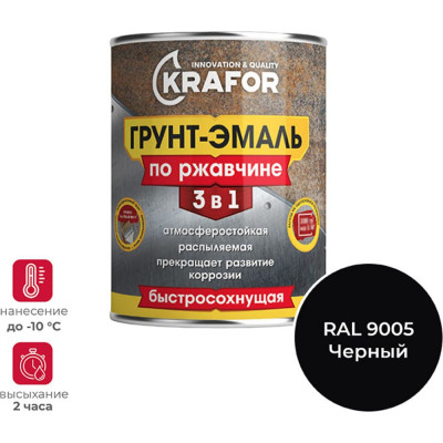 Грунт эмаль по ржавчине KRAFOR 250229