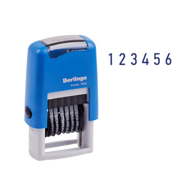 Berlingo Нумератор мини автомат Printer 7836 , 6 разрядов, 3мм, пластик, BSt_82406