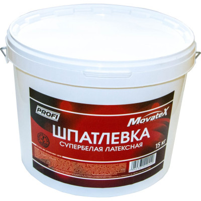 Movatex Шпаклевка латексная супербелая 15кг Т02351