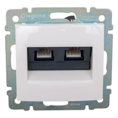 Legrand Розетка компьютерная двойная RJ45 категория 6 UTP Legrand Valena с захватами белый 774247