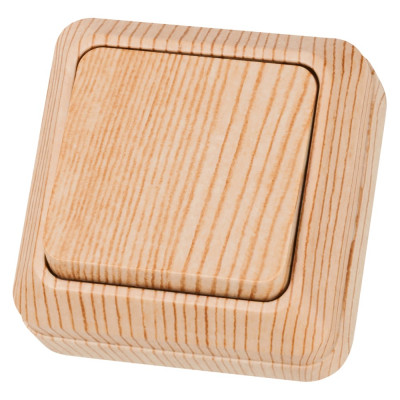 Выключатель TDM ELECTRIC 1-кл. открытой установки IP20 10А, сосна, серия "Ладога" SQ1801-0043