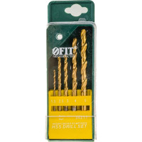 Сверла по металлу HSS, титановое покрытие, 5 шт. FIT IT 34211