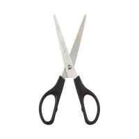 Остроконечные ножницы Attache 180 мм, с пластиковыми эллиптическими ручками, цвет черный 262864