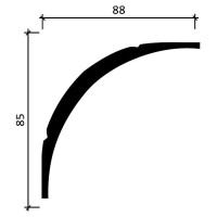 Потолочный карниз Decor-Dizayn ударопрочный влагостойкий под покраску 88Х85Х2000 мм DD46