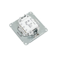 3-клавишный механизм выключателя Systeme Electric скрытой проводки Glossa 10А IP20 1+1+1 10AX алюминий GSL000331