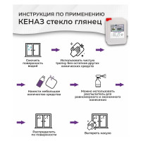 Чистящее средство КЕНАЗ стекло глянец, для окон, для мытья стекол и зеркал, без разводов и царапин, 5 л 809974