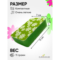 Двухслойная губка для посуды EUROHOUSE с принтом 14002