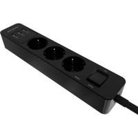 Удлинитель с USB зарядкой HARPER UCH-330 Black H00003009