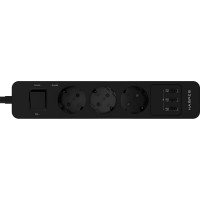 Удлинитель с USB зарядкой HARPER UCH-330 Black H00003009